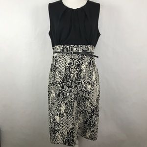 Tiana B Dress 12 Sheath Black White Texture